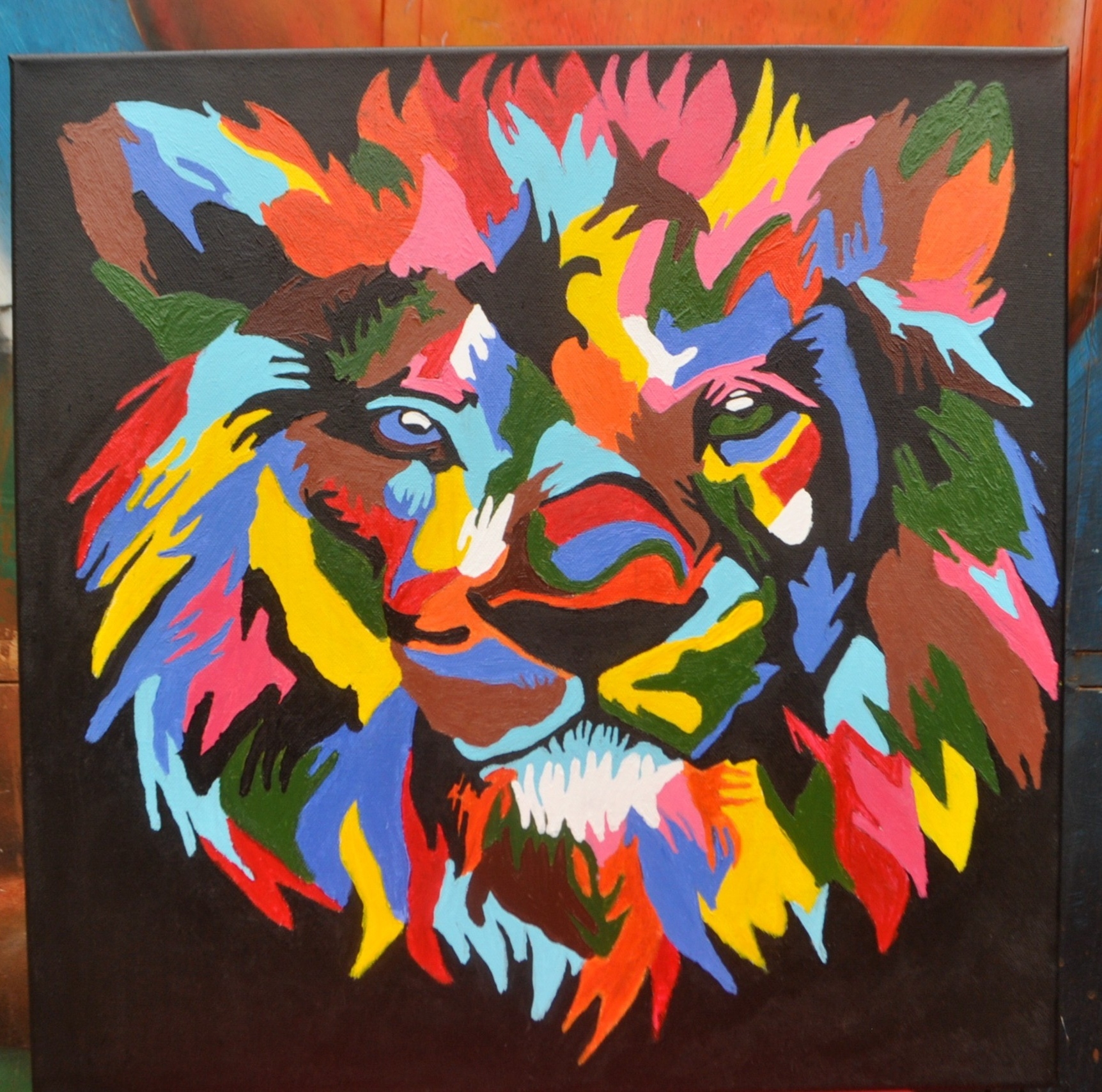 Lion Abstract Painting on Sale