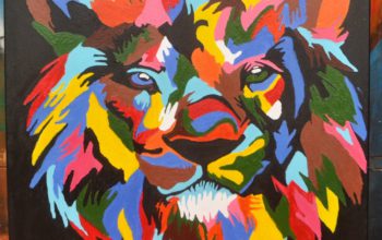 Lion Abstract Painting on sale