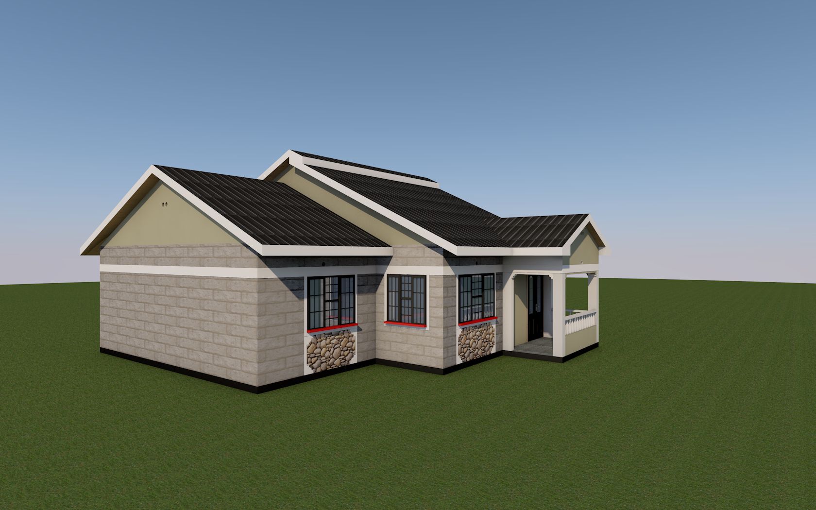 3 bedroom bungalow architectural plan