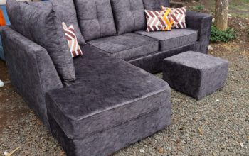 L-shape sofas made by hardwood,free footrest and comforters with perfect finishing
