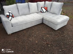 6seater L-shape sofas made by hardwood with perfect finishing….free delivery within Nairobi
